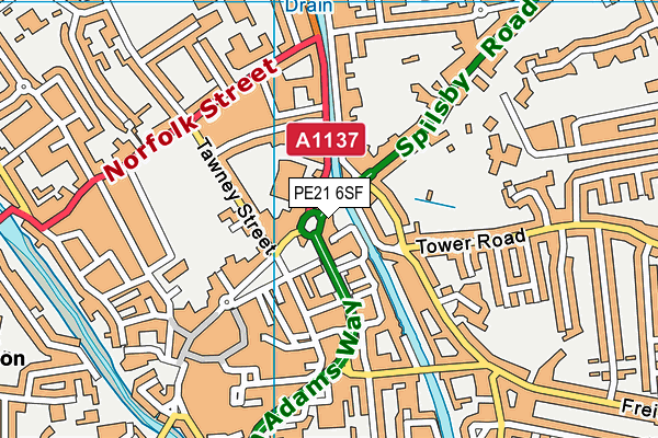 PE21 6SF map - OS VectorMap District (Ordnance Survey) PE21 6SF map - OS VectorMap District (Ordnance Survey)