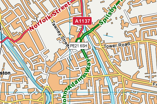 PE21 6SH map - OS VectorMap District (Ordnance Survey) PE21 6SH map - OS VectorMap District (Ordnance Survey)