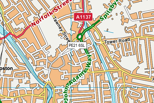 PE21 6SL map - OS VectorMap District (Ordnance Survey) PE21 6SL map - OS VectorMap District (Ordnance Survey)