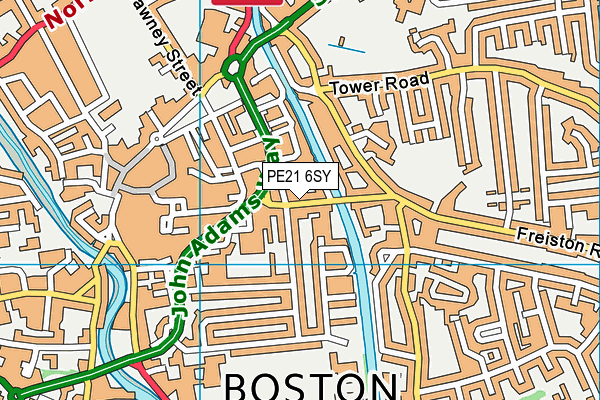 PE21 6SY map - OS VectorMap District (Ordnance Survey)