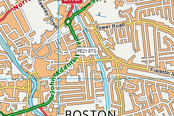 PE21 6TG map - OS VectorMap District (Ordnance Survey)