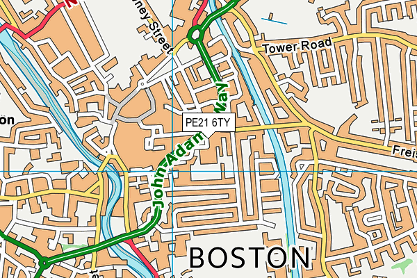 PE21 6TY map - OS VectorMap District (Ordnance Survey) PE21 6TY map - OS VectorMap District (Ordnance Survey)