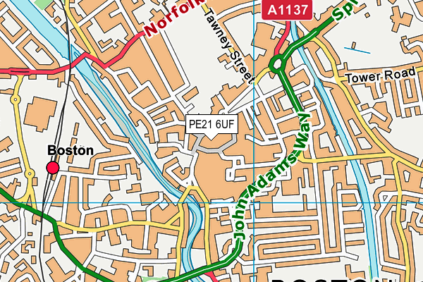 PE21 6UF map - OS VectorMap District (Ordnance Survey) PE21 6UF map - OS VectorMap District (Ordnance Survey)