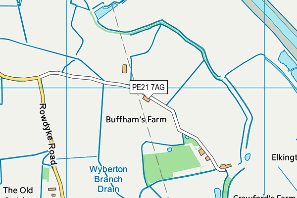 PE21 7AG map - OS VectorMap District (Ordnance Survey)