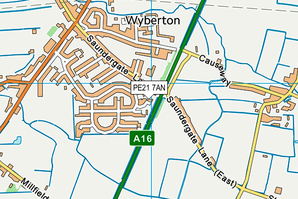 PE21 7AN map - OS VectorMap District (Ordnance Survey) PE21 7AN map - OS VectorMap District (Ordnance Survey)