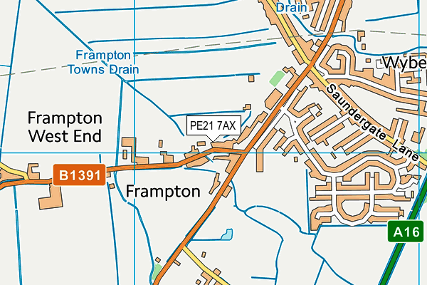 PE21 7AX map - OS VectorMap District (Ordnance Survey) PE21 7AX map - OS VectorMap District (Ordnance Survey)