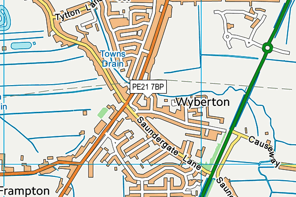 PE21 7BP map - OS VectorMap District (Ordnance Survey) PE21 7BP map - OS VectorMap District (Ordnance Survey)