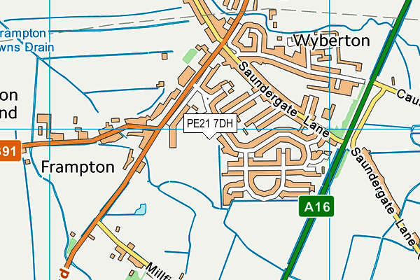 PE21 7DH map - OS VectorMap District (Ordnance Survey) PE21 7DH map - OS VectorMap District (Ordnance Survey)