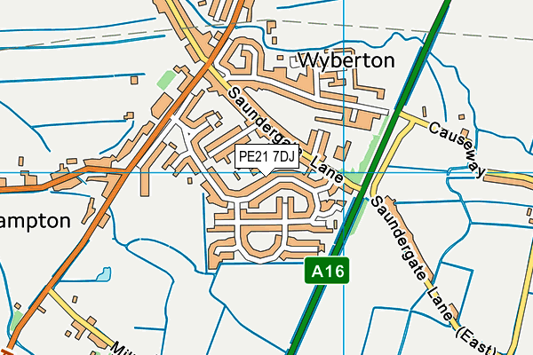PE21 7DJ map - OS VectorMap District (Ordnance Survey) PE21 7DJ map - OS VectorMap District (Ordnance Survey)