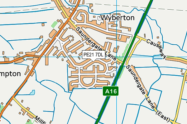 PE21 7DL map - OS VectorMap District (Ordnance Survey) PE21 7DL map - OS VectorMap District (Ordnance Survey)
