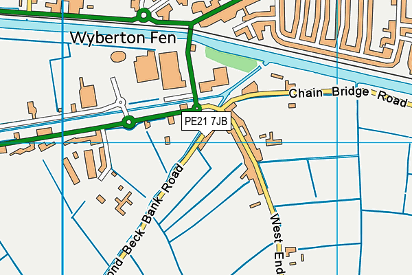 PE21 7JB map - OS VectorMap District (Ordnance Survey) PE21 7JB map - OS VectorMap District (Ordnance Survey)