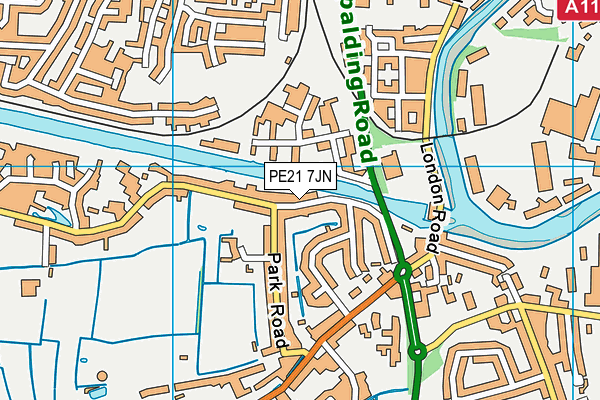 PE21 7JN map - OS VectorMap District (Ordnance Survey) PE21 7JN map - OS VectorMap District (Ordnance Survey)