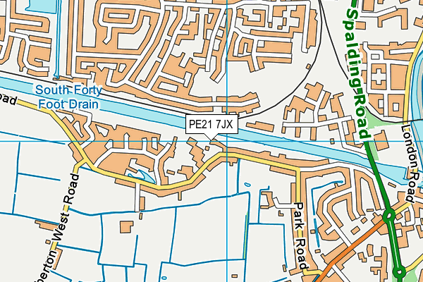 PE21 7JX map - OS VectorMap District (Ordnance Survey) PE21 7JX map - OS VectorMap District (Ordnance Survey)