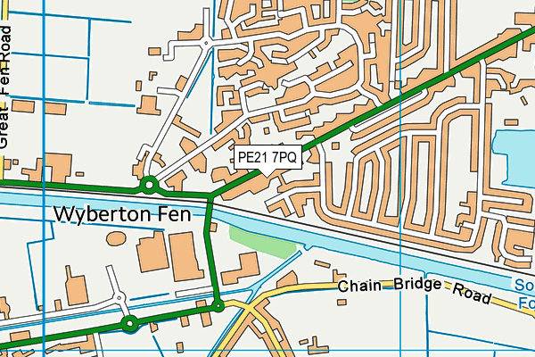 PE21 7PQ map - OS VectorMap District (Ordnance Survey)