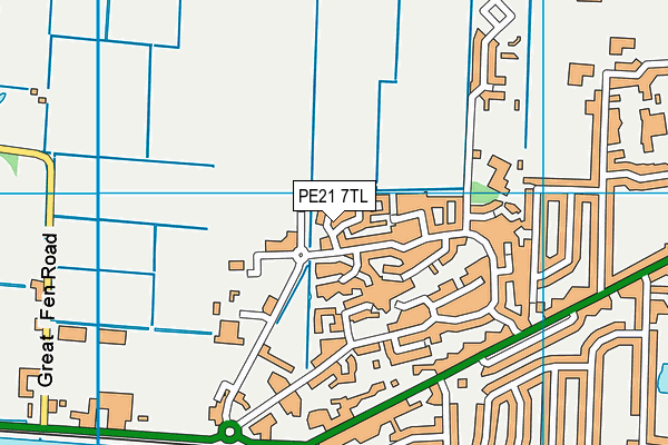 PE21 7TL map - OS VectorMap District (Ordnance Survey) PE21 7TL map - OS VectorMap District (Ordnance Survey)