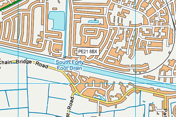 PE21 8BX map - OS VectorMap District (Ordnance Survey) PE21 8BX map - OS VectorMap District (Ordnance Survey)