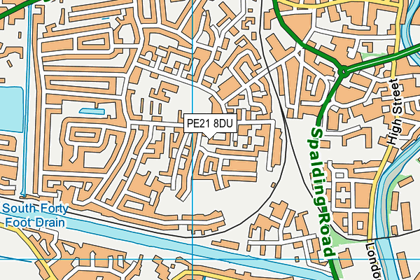 PE21 8DU map - OS VectorMap District (Ordnance Survey) PE21 8DU map - OS VectorMap District (Ordnance Survey)