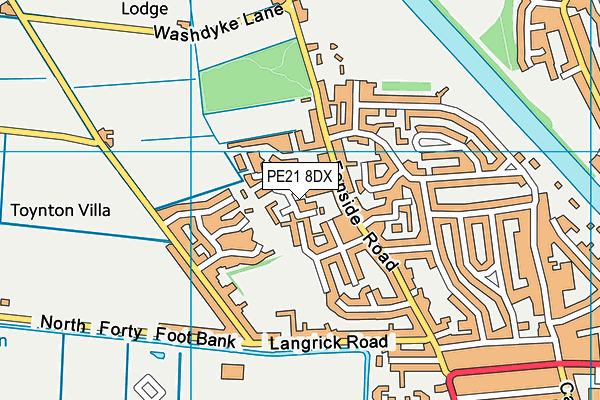 PE21 8DX map - OS VectorMap District (Ordnance Survey) PE21 8DX map - OS VectorMap District (Ordnance Survey)