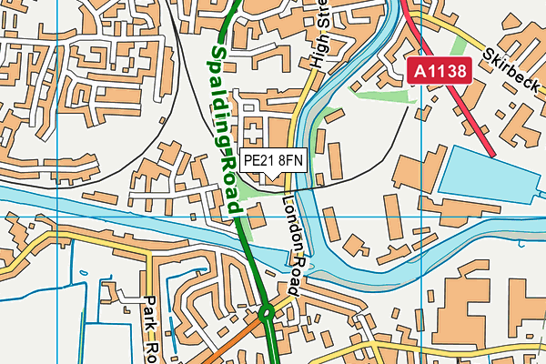 PE21 8FN map - OS VectorMap District (Ordnance Survey)
