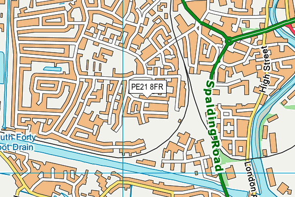 PE21 8FR map - OS VectorMap District (Ordnance Survey) PE21 8FR map - OS VectorMap District (Ordnance Survey)