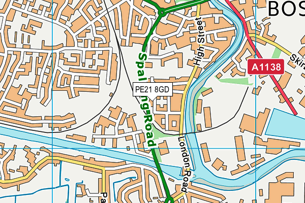 PE21 8GD map - OS VectorMap District (Ordnance Survey)