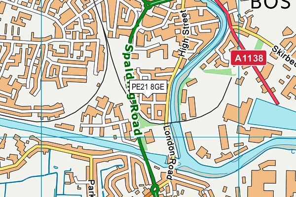 PE21 8GE map - OS VectorMap District (Ordnance Survey)