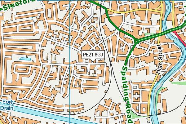 PE21 8GJ map - OS VectorMap District (Ordnance Survey) PE21 8GJ map - OS VectorMap District (Ordnance Survey)