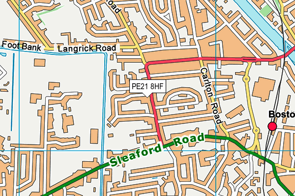 PE21 8HF map - OS VectorMap District (Ordnance Survey)