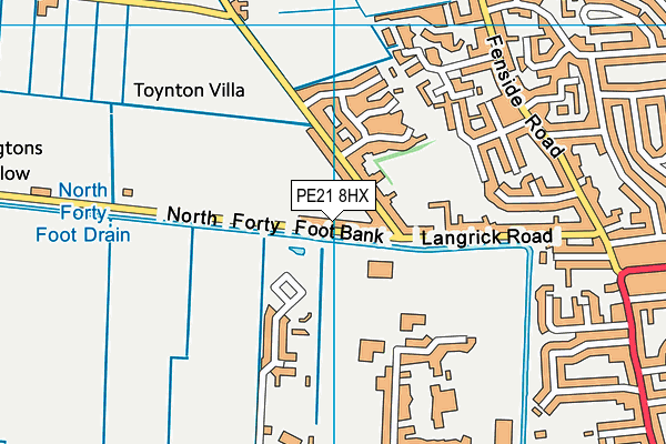 PE21 8HX map - OS VectorMap District (Ordnance Survey) PE21 8HX map - OS VectorMap District (Ordnance Survey)