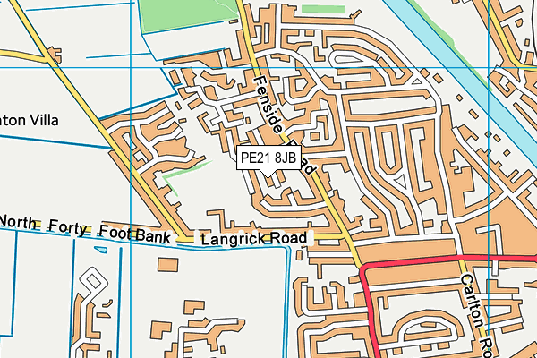 PE21 8JB map - OS VectorMap District (Ordnance Survey) PE21 8JB map - OS VectorMap District (Ordnance Survey)