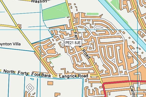 PE21 8JE map - OS VectorMap District (Ordnance Survey) PE21 8JE map - OS VectorMap District (Ordnance Survey)
