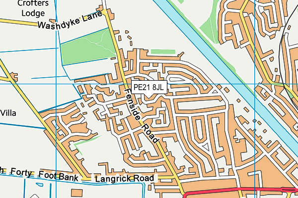 PE21 8JL map - OS VectorMap District (Ordnance Survey) PE21 8JL map - OS VectorMap District (Ordnance Survey)