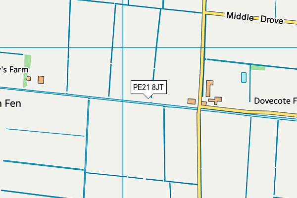 PE21 8JT map - OS VectorMap District (Ordnance Survey) PE21 8JT map - OS VectorMap District (Ordnance Survey)