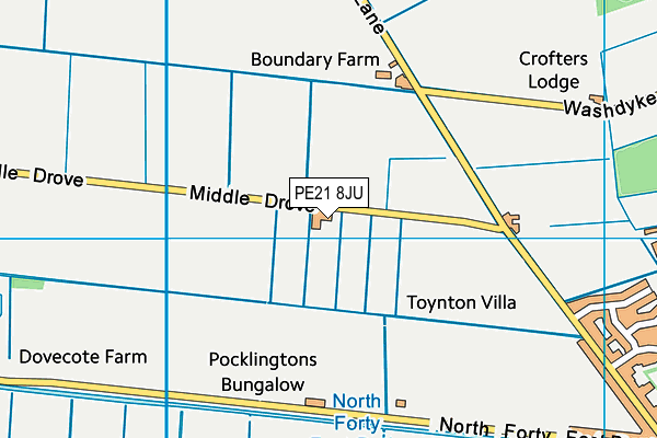 PE21 8JU map - OS VectorMap District (Ordnance Survey) PE21 8JU map - OS VectorMap District (Ordnance Survey)