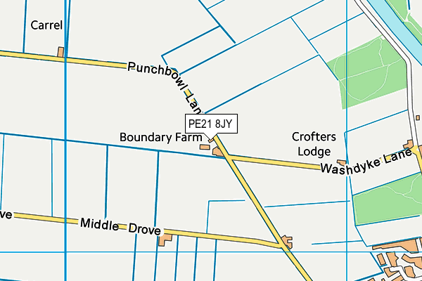 PE21 8JY map - OS VectorMap District (Ordnance Survey) PE21 8JY map - OS VectorMap District (Ordnance Survey)