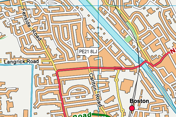 PE21 8LJ map - OS VectorMap District (Ordnance Survey) PE21 8LJ map - OS VectorMap District (Ordnance Survey)
