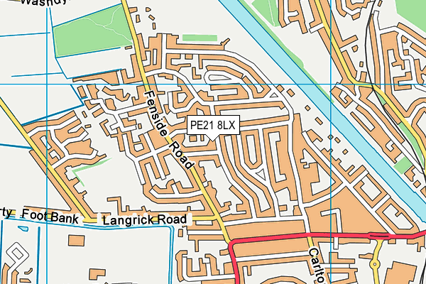 PE21 8LX map - OS VectorMap District (Ordnance Survey) PE21 8LX map - OS VectorMap District (Ordnance Survey)