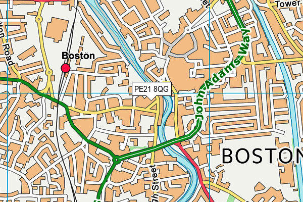 PE21 8QG map - OS VectorMap District (Ordnance Survey) PE21 8QG map - OS VectorMap District (Ordnance Survey)