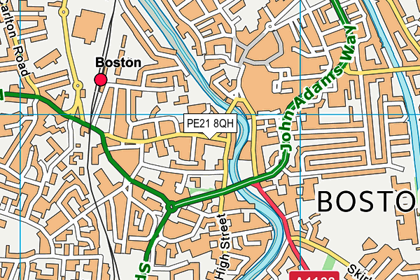 PE21 8QH map - OS VectorMap District (Ordnance Survey) PE21 8QH map - OS VectorMap District (Ordnance Survey)