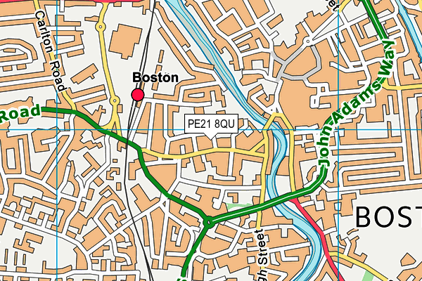 PE21 8QU map - OS VectorMap District (Ordnance Survey) PE21 8QU map - OS VectorMap District (Ordnance Survey)