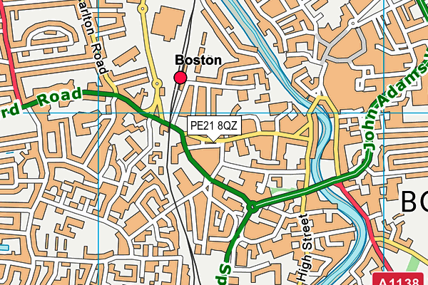 PE21 8QZ map - OS VectorMap District (Ordnance Survey) PE21 8QZ map - OS VectorMap District (Ordnance Survey)