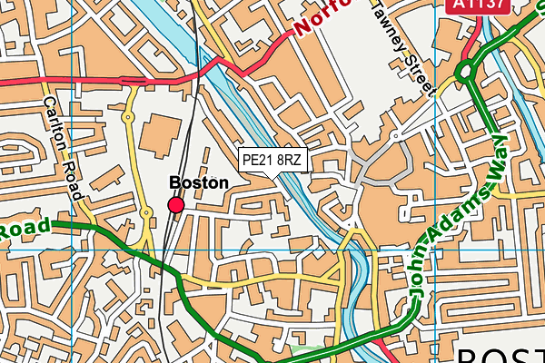 PE21 8RZ map - OS VectorMap District (Ordnance Survey) PE21 8RZ map - OS VectorMap District (Ordnance Survey)