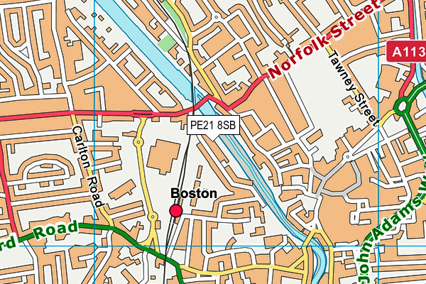 PE21 8SB map - OS VectorMap District (Ordnance Survey) PE21 8SB map - OS VectorMap District (Ordnance Survey)