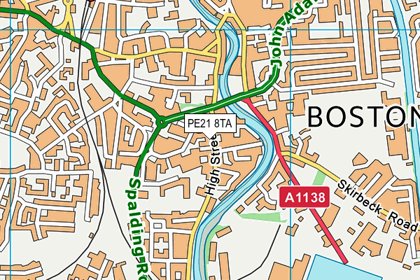 PE21 8TA map - OS VectorMap District (Ordnance Survey) PE21 8TA map - OS VectorMap District (Ordnance Survey)