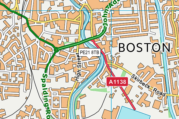 PE21 8TB map - OS VectorMap District (Ordnance Survey) PE21 8TB map - OS VectorMap District (Ordnance Survey)