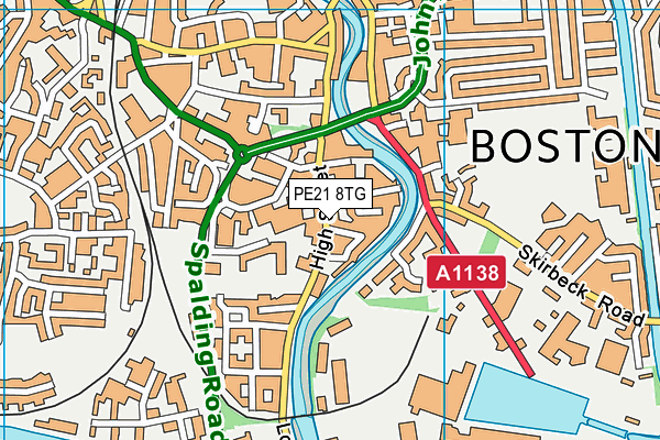 PE21 8TG map - OS VectorMap District (Ordnance Survey) PE21 8TG map - OS VectorMap District (Ordnance Survey)