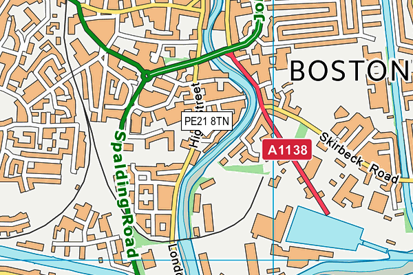 PE21 8TN map - OS VectorMap District (Ordnance Survey) PE21 8TN map - OS VectorMap District (Ordnance Survey)