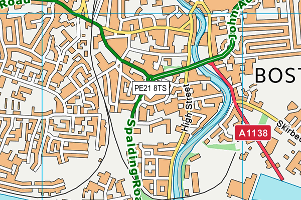PE21 8TS map - OS VectorMap District (Ordnance Survey) PE21 8TS map - OS VectorMap District (Ordnance Survey)