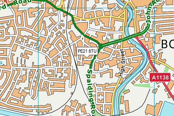 PE21 8TU map - OS VectorMap District (Ordnance Survey) PE21 8TU map - OS VectorMap District (Ordnance Survey)