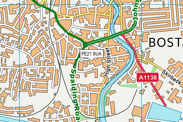 PE21 8UA map - OS VectorMap District (Ordnance Survey) PE21 8UA map - OS VectorMap District (Ordnance Survey)